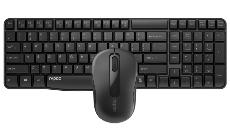 RAPOO X1800s COMBO (KB+MSE) WIRELESS ARABIC BLACK