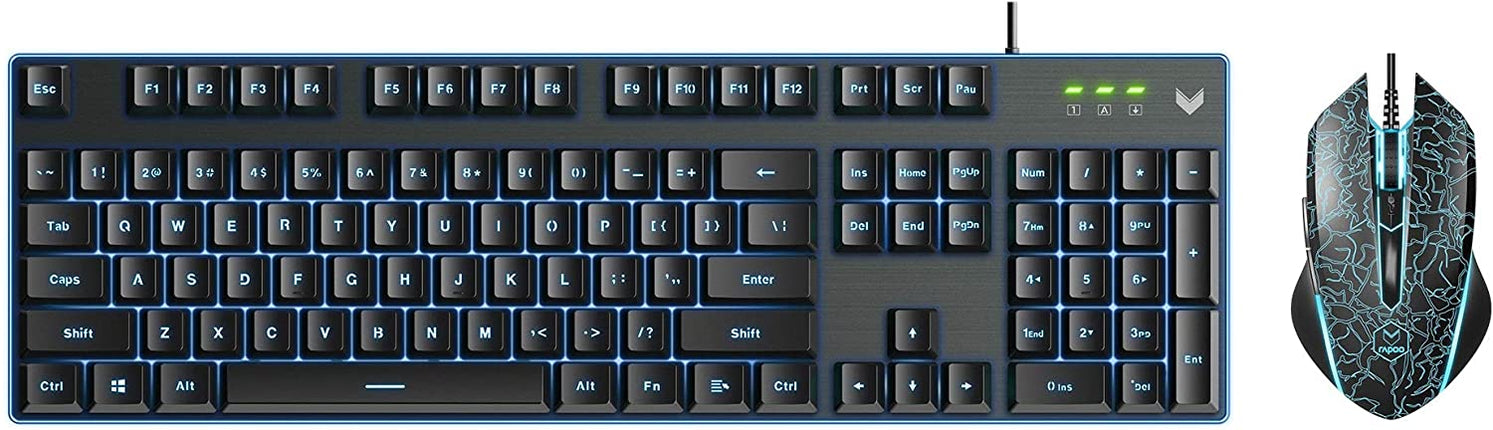 Rapoo V100S Vpro LED Backlit Combo Gaming Keyboard & Mouse (18841)