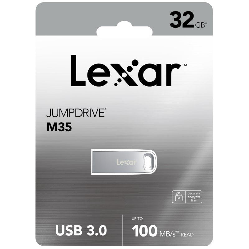 Lexar JumpDrive M35 Metal USB 3.0 Flash Drive 100MB/s, 32GB Capacity