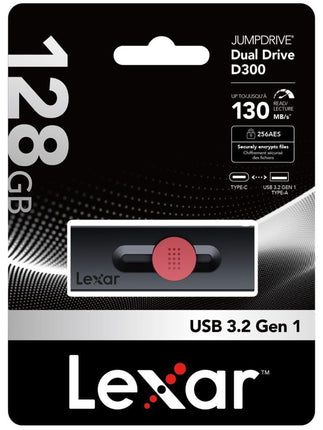 Lexar D300 JumpDrive Dual Drive USB 3.2 Type-C 128GB