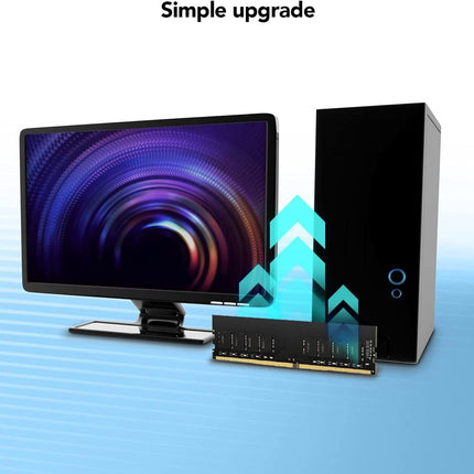 Lexar UDIMM DDR4 RAM 8GB 3200 MHz, 288-Pin U-DIMM Desktop Memory, High Performance Computer Memory, PC RAM Module Upgrade (LD4AU008G-B3200GSST)