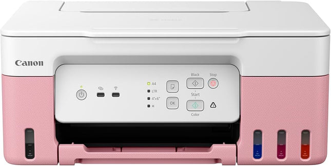 Canon PIXMA G3430 Wireless Colour 3-in-1 Refillable MegaTank Printer, Pink