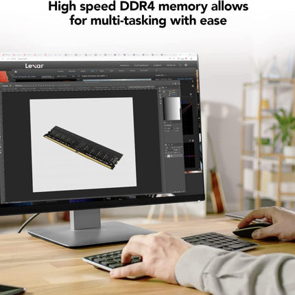 Lexar UDIMM DDR4 RAM 8GB 3200 MHz, 288-Pin U-DIMM Desktop Memory, High Performance Computer Memory, PC RAM Module Upgrade (LD4AU008G-B3200GSST)