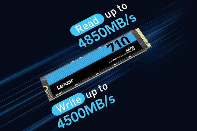 Lexar NM710 2TB SSD, M.2 2280 PCIe Gen4x4 NVMe Internal SSD, Up to 4850MB/s Read, 4500MB/s Write, Internal Solid State Drive for PC, Laptop, and Gamers (LNM710X002T-RNNNG)