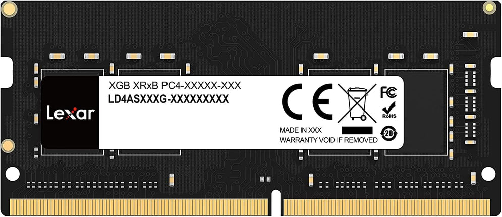 Lexar SODIMM DDR4 RAM 8GB 3200 MHz, 260-Pin SODIMM Laptop Memory, High Performance SO-DIMM (LD4AS008G-B3200GSST)