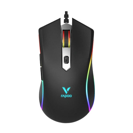 RAPOO VPRO V25S GAMING MOUSE WIRED MULTI COLOR LED - BLACK 6200 DPI