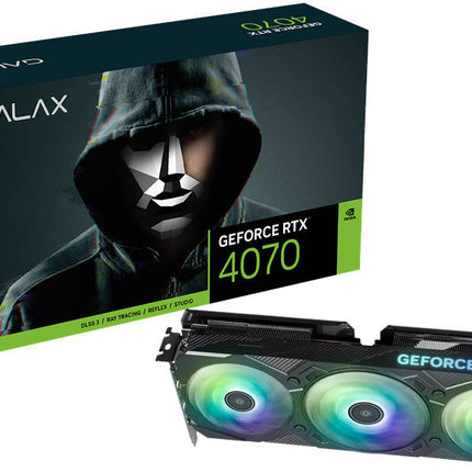 GALAX GeForce RTX 4070 EX Gamer Black Graphics Card, 12GB GDDR6X 192-bit Memory, 2535MHz Boost Clock, 5888 CUDA Cores, 504 GB/sec Memory Speed, PCI-E 4.0, DPt 1.4a x 3, HDMI 2.1a x 1