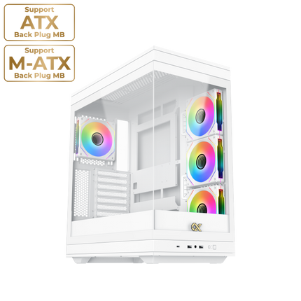Xigmatek META Arctic Glass Mid Tower Case 4 fan ARGB PC Case