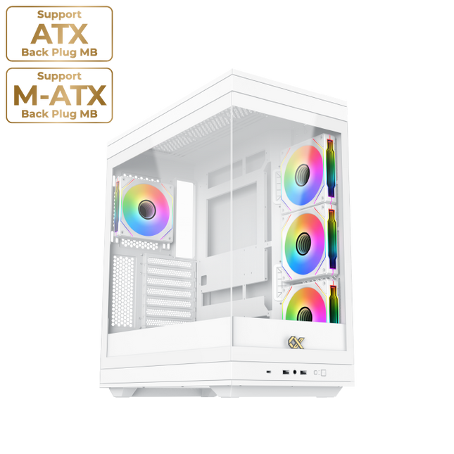 Xigmatek META Arctic Glass Mid Tower Case 4 fan ARGB PC Case