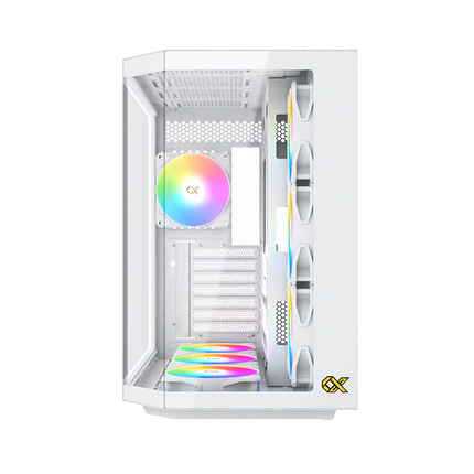 Xigmatek CUBI II Arctic Glass Mid Tower Case 7 fan ARGB PC Case