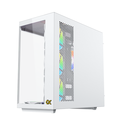 Xigmatek CUBI II Arctic Glass Mid Tower Case 7 fan ARGB PC Case