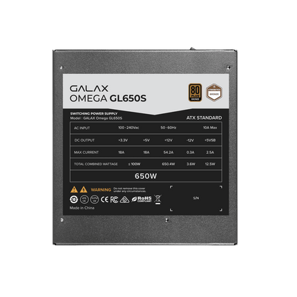GALAX OMEGA GL650S 650W BRONZE PSU