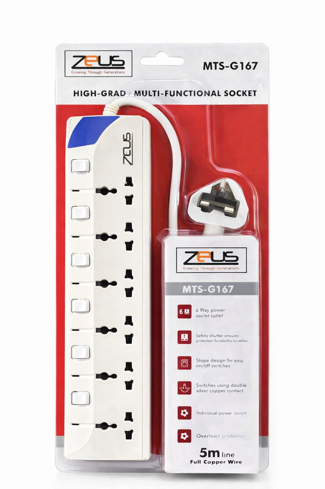 Zeus 6 Port Power extension - 5M