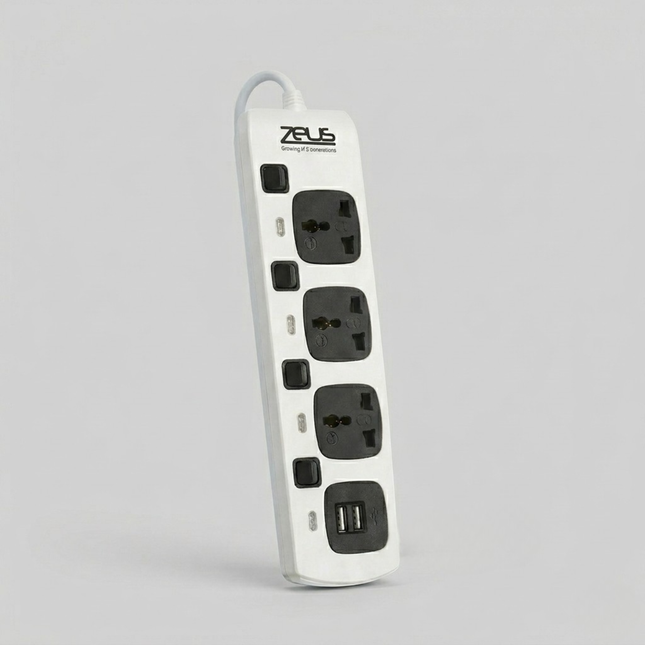 Zeus 3 Port Power extension with 2 USB - 3M