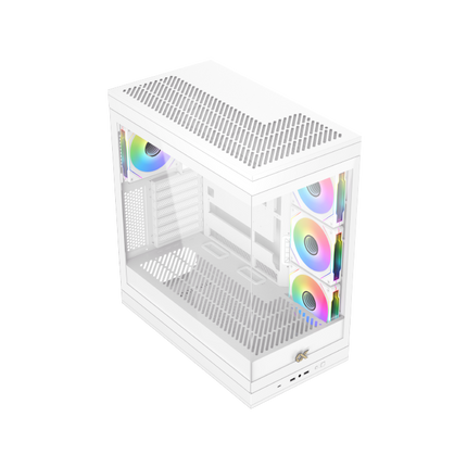 Xigmatek META Arctic Glass Mid Tower Case 4 fan ARGB PC Case
