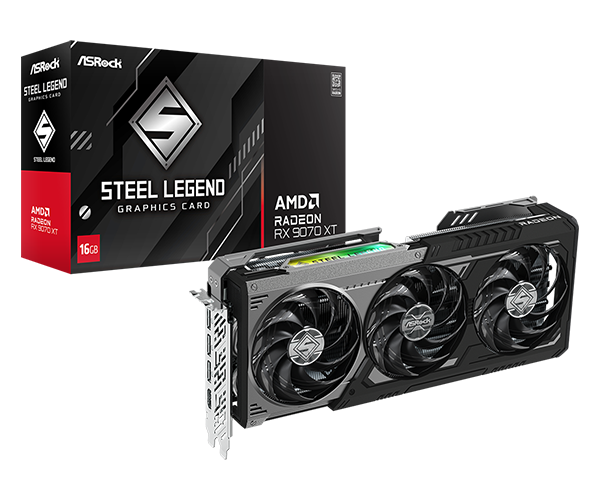 Asrock AMD Radeon RX 9070 XT Steel Legend 16GB