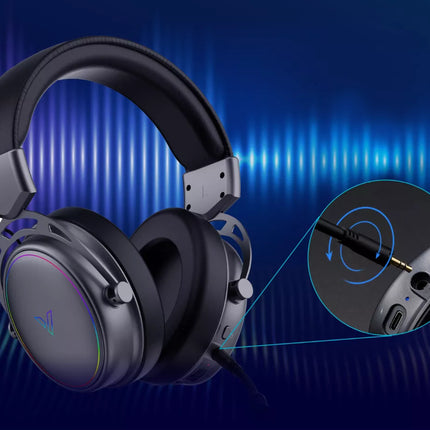 RAPOO VPRO VH800 BLUETOOTH/WIRELESS GAMING HEADSET RGB  7.1 CHANNEL SPACE GREY