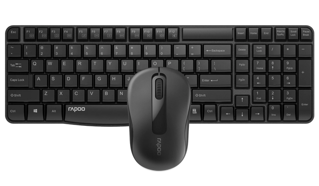 RAPOO X1800s COMBO (KB+MSE) WIRELESS ARABIC BLACK