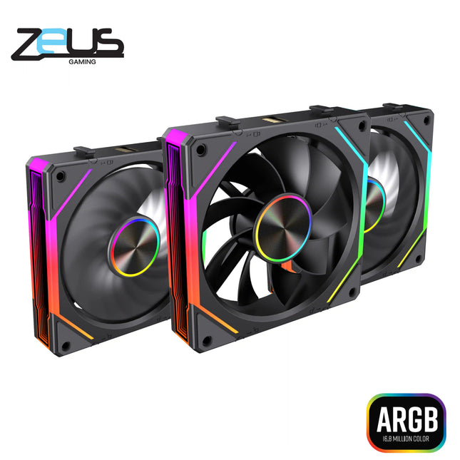 Zeus ZF-120 Chain Fans ARGB Black (REVERSE)