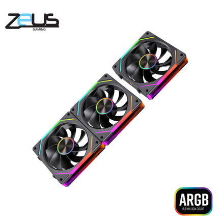 Zeus ZF-120 Chain Fans ARGB Black (REVERSE)
