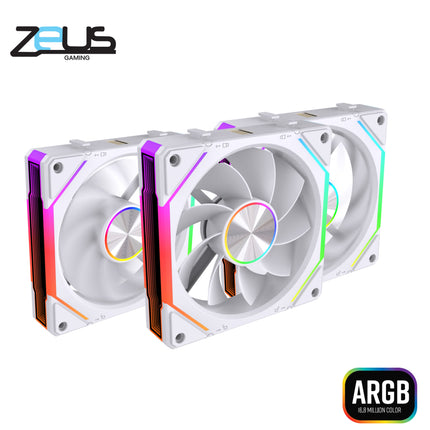 Zeus ZF-120 Chain Fans ARGB White (REVERSE)