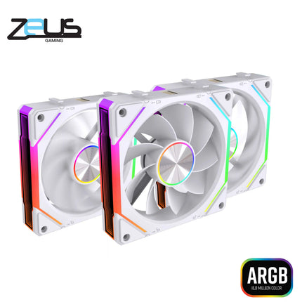 Zeus ZF-120 Chain Fans ARGB White (REVERSE)