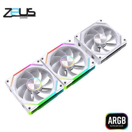 Zeus ZF-120 Chain Fans ARGB White (REVERSE)