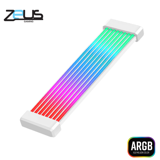 Zeus ZX-Series GPU ARGB Extension Cable (White)