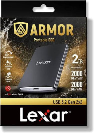 Lexar ARMOR 700 2TB Black Portable SSD – USB 3.2 Gen 2x2, 2000MB/s