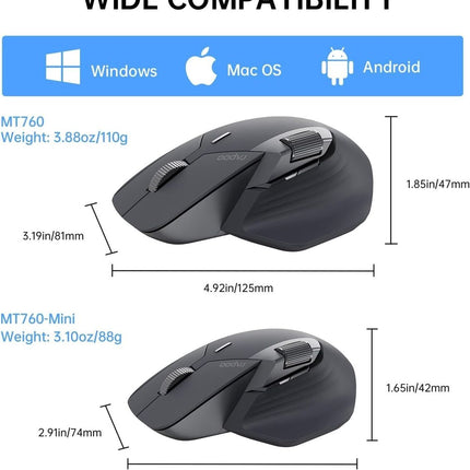 RAPOO MT760 MOUSE WIRELESS MULTIMODE BLACK