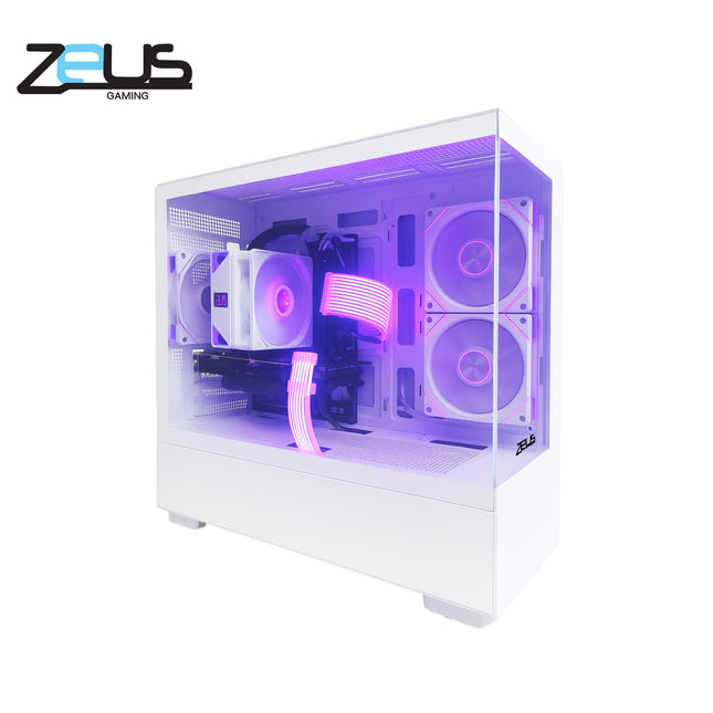 Zeus Z6 PRO mATX PC CASE 3 FAN ARGB (WHITE)