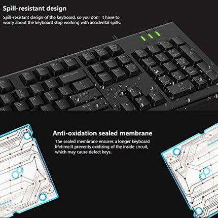 Rapoo NK1800 Spill Resistance Wired USB Keyboard