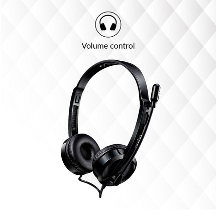 RAPOO H100 Wired Stereo Headset Pulse Black with Splitter (17475)