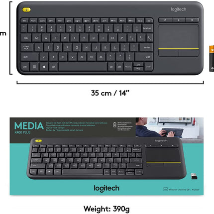 Logitech Wireless Touch Keyboard K400 Plus