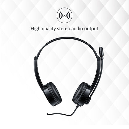 RAPOO H100 Wired Stereo Headset Pulse Black with Splitter (17475)