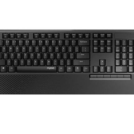 Rapoo X1960 Wireless Optical Mouse & Keyboard Spill Resistance Multimedia Hotkeys 1000DPI Black