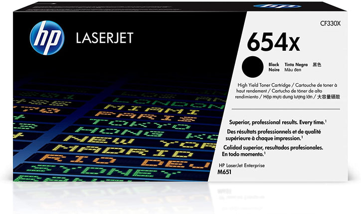 HP 654X (CF330X) Black High Yield Original LaserJet Toner Cartridge