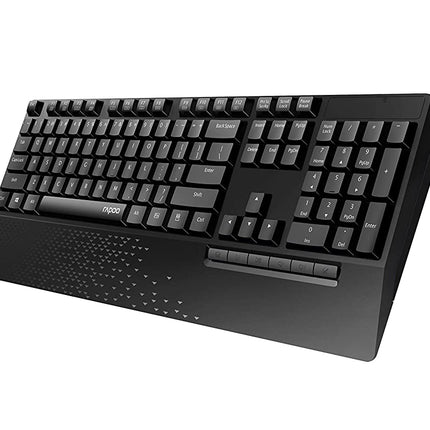 Rapoo X1960 Wireless Optical Mouse & Keyboard Spill Resistance Multimedia Hotkeys 1000DPI Black