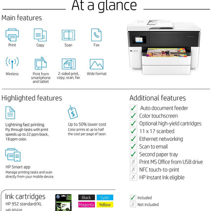 HP OfficeJet Pro 7740 Wide Format All-in-One Printer with Wireless Printing