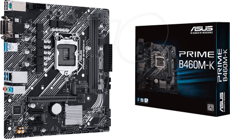 ASUS PRIME B460M-K LGA 1200 mATX motherboard with DDR4 2933MHz, D-sub, DVI, USB 3.2 Gen 1 ports, Intel® Optane memory ready, SATA 6 Gbps