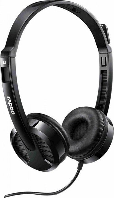 RAPOO H100 Wired Stereo Headset Pulse Black with Splitter (17475)