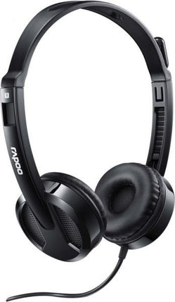 RAPOO H120 USB Wired Stereo Headset with Noise Reduction Microphone, Volume Control For PC/Mac/Laptop - Black (17736)