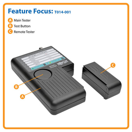 Tripp-Lite Network Cable Continuity Tester for Cat 5/Cat6/Cat6a, Phone, USB and Coax Cable Assemblies