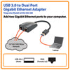 Tripp-Lite USB 3.0 SuperSpeed to Dual Port Gigabit Ethernet Adapter